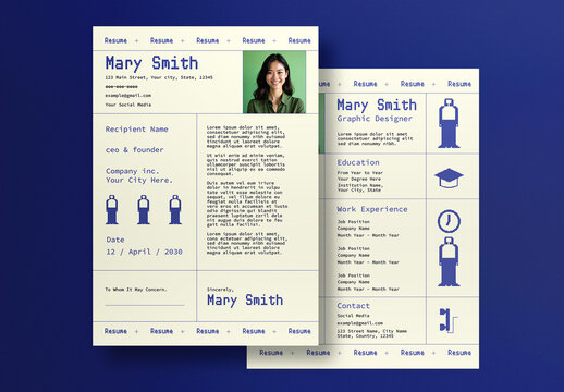 White Pixel Art Resume US Letter