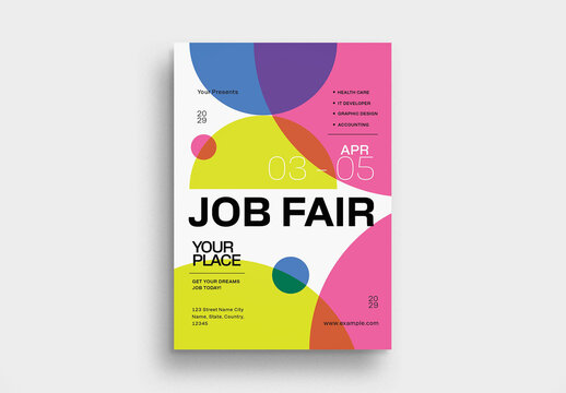 Yellow Risso Job Fair Flyer Layout