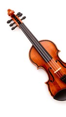 Fototapeta premium Generative AI classic stringed instrument on white background.