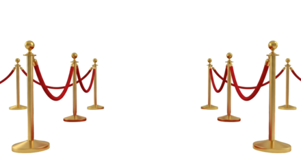 Gold Stanchions with Red Ropes on Black whisk image