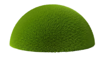Green Grass Dome on Black Background hemisphere nature