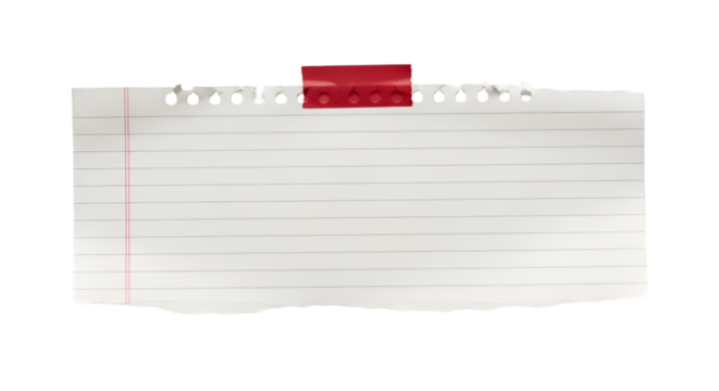 Torn Lined Paper with Red Tape whisk image