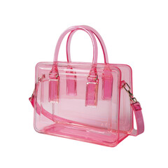 This chic pink transparent handbag is perfect for casual outings and special events, combining style and practicality