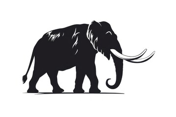 Fototapeta premium Mammoth silhouette clip art elephant wildlife animal.