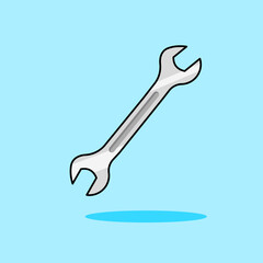 Flat Style Wrench Tool Vector Illustration Cartoon Design