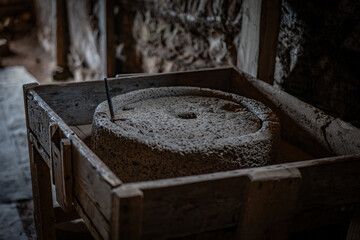  old and vintage millstone in room