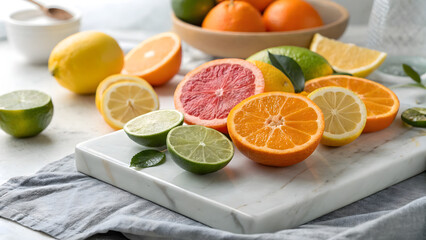 Fresh citrus fruits assortment vibrant healthy