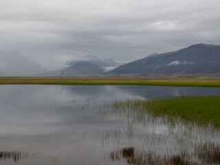 mountains and lake in Iceland
