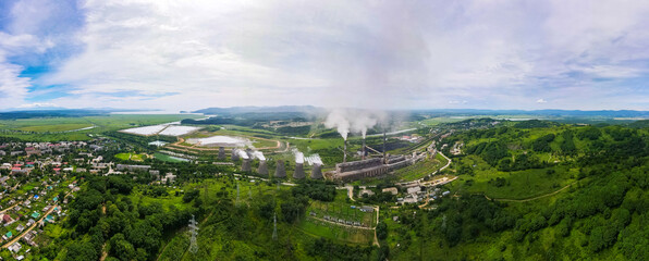 View from above. Thermal power plant.