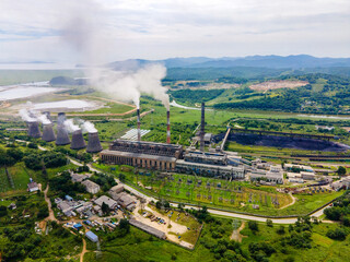View from above. Thermal power plant.
