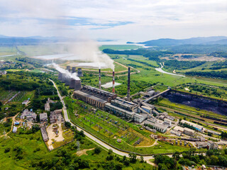 View from above. Thermal power plant.