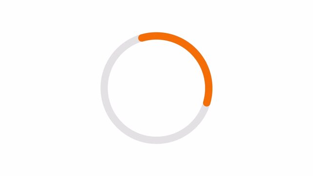circle loading neon light orange color animation. Download progress, interface red color animated.
