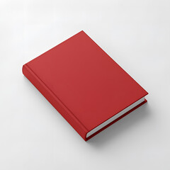 Red Hardcover Book Mockup on White Background