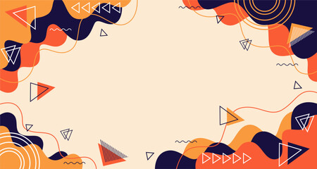 Modern Abstract Background with Organic and Geometric Forms