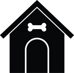 Dog house icon silhouette