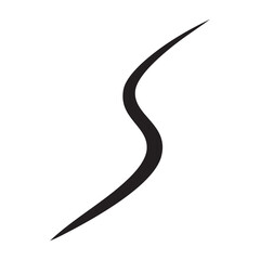 Curved line isolated on white background