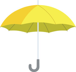 a yellow umbrella has a gray handle © Erica