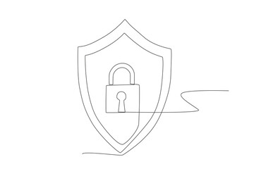 Data protection day concept one-line drawing