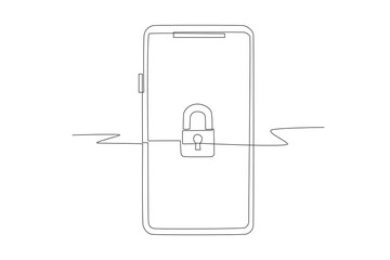 Data protection day concept one-line drawing