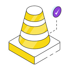 Trendy vector design of construction cone