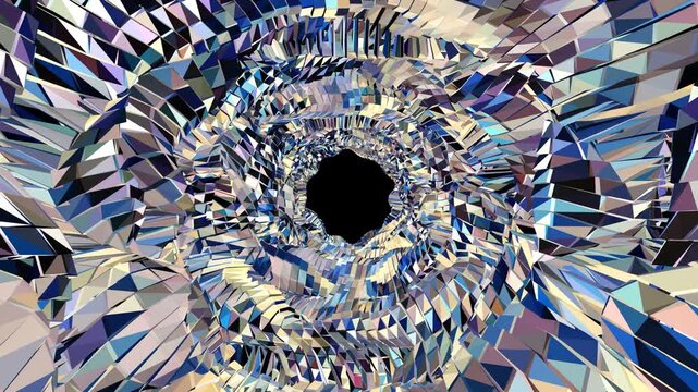 skull and crossbones colourful tunnel. blue and red tunnel	
