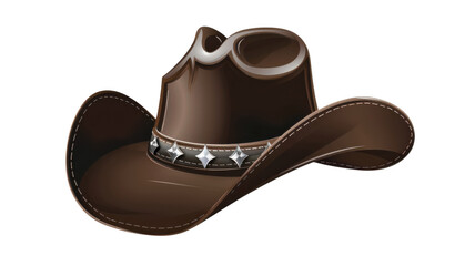 A brown western style headwear on transparent background