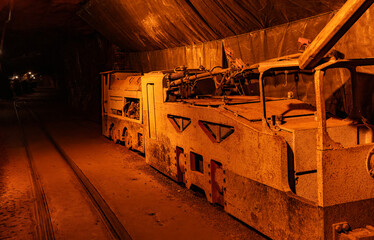 mine electric locomotive in mine