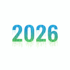 Vibrant 2026 year numbers vector illustration scalable graphic design future concept