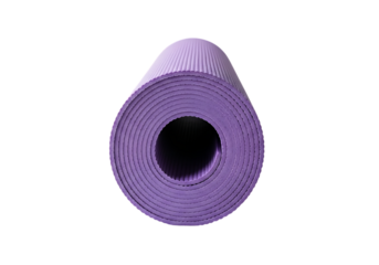 Close up macro view of textured purple object with a central hole isolated on transparent background