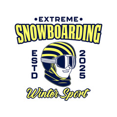 Snowboarding extreme winter sport vector design