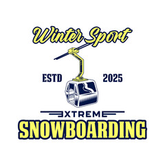 Snowboarding extreme winter sport vector design