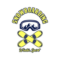 Snowboarding extreme winter sport vector design