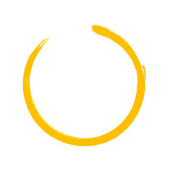 Pinsel Kreis in gelb orange - schnell gemalte Skizze