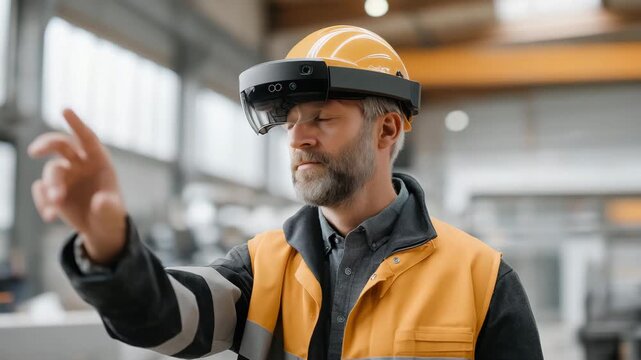 Engineer visualizing predictive simulation of new composite material strength via holographic AR display, emotion of fascination visible, symbolizing computational modeling, machine learning