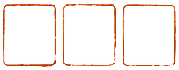 3 abgerundete Rechtecke als grunge Rahmen in rot