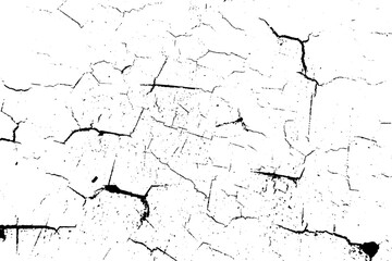 Distressed overlay texture for your design, scratched grunge urban background texture, Cracked and scratched grunge black white texture. Old distressed photo background with scratches dust film grain.