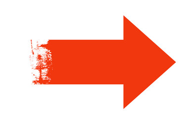 Roter Pfeil mit grunge Kante