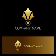Luxury Logo Template with Golden Emblem on Dark Backdrop, Ideal for Upscale Brands Seeking Sophistication and Elegance, Perfect for High-End Businesses and Prestigious Organizations