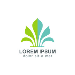 An abstract logo showcasing a botanical-inspired design, blending natural shapes with modern simplicity, evoking feelings of growth, freshness, and harmonious balance in its presentation