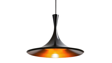 A modern hanging light fixture on transparent background