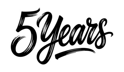 5 Years Celebration Black Calligraphy Typography Design