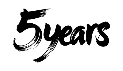 5 Years Celebration Black Calligraphy Typography Design