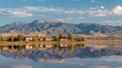 Obraz premium Westminster, CO - Standley Lake. Scenic Day Landscape of Colorado Desert Town