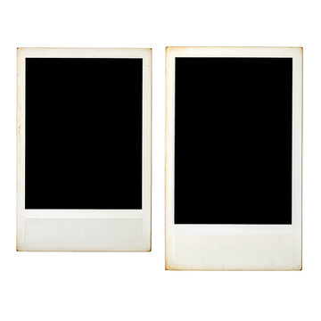 Vintage Photo Frames: Two antique polaroid frames stand side-by-side, offering a nostalgic glimpse into the past, perfect for preserving memories and showcasing treasured moments.