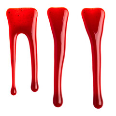 Vivid Dripping Liquid: A striking display of vibrant red liquid, gracefully flowing downward, capturing a sense of visual allure and dynamic motion.