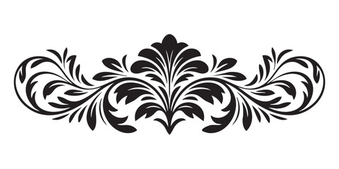 Decorative floral ornament isolated on white background