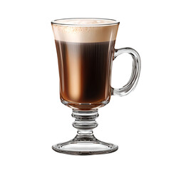 Irish coffee cup, isolated on white background, realistic, studio lighting, centered, no shadow, transparent background
