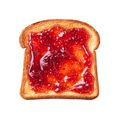 Jam toast, isolated on white background, realistic, studio lighting, centered, no shadow, transparent background