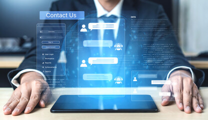 A user interface showing a conversational AI chatbot providing customer service. This virtual assistant answers user questions and provides support through an online platform. Fermion