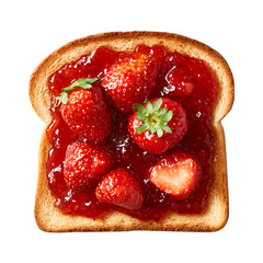 Jam toast raspberry, isolated on white background, realistic, studio lighting, centered, no shadow, transparent background